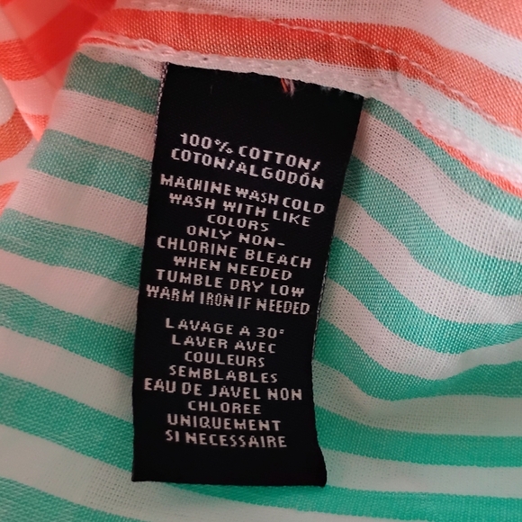 American Living Ralph Lauren Cotton Button Up Shirt Mixed Stripe Colorful Sz Lg - Picture 16 of 16